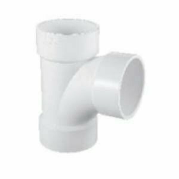 Lesso America Lesso LP400-040 Sanitary Pipe Tee, 4 in, Hub, PVC, White LP400-040B